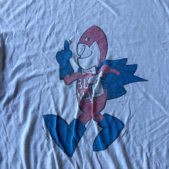 VINTAGE 80S BUDWEISER BUD MAN BEER RINGER T-SHIRT FADED GRAPHIC RETRO MENS XL - Picture 2 of 6